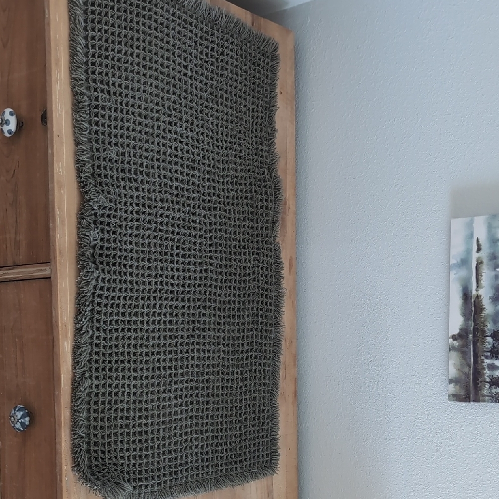 Amazon Olive Green Waffle Bath Mat